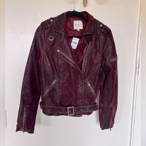 NWT Bohme faux Swede burgundy jacket Size M